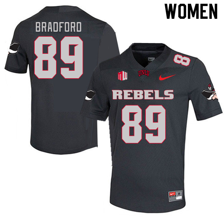 Women #89 Malik Bradford UNLV Rebels 2023 College Football Jerseys Stitched-Charcoal